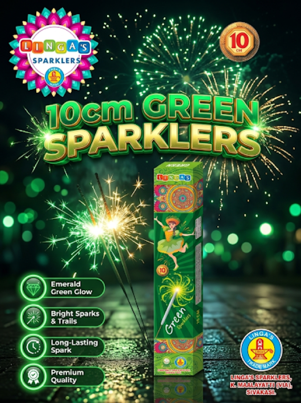 10cm Green Sparklers